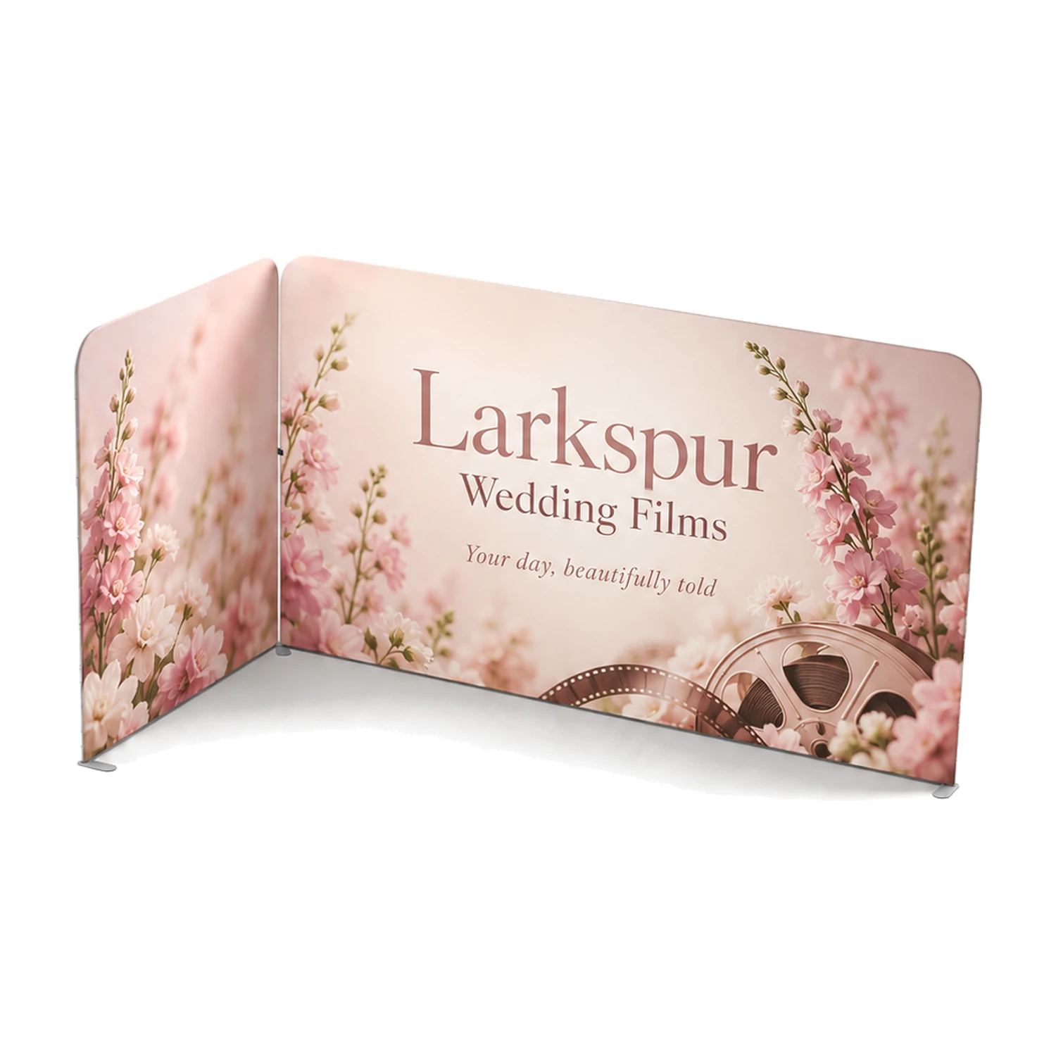 4m x 2m Stretch Fabric Wall Set - Back Wall and One Side Wall with example artwork