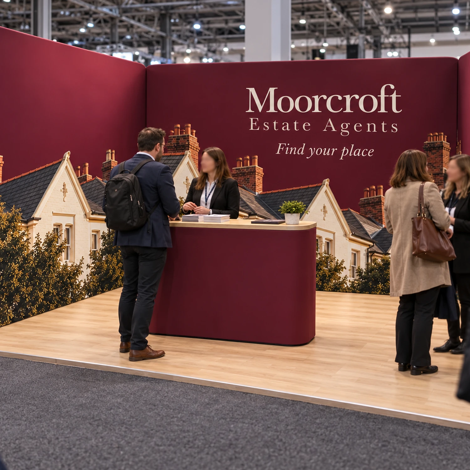 4m x 4m Stretch Fabric Wall Set - Back Wall and Two Side Walls in use at an event