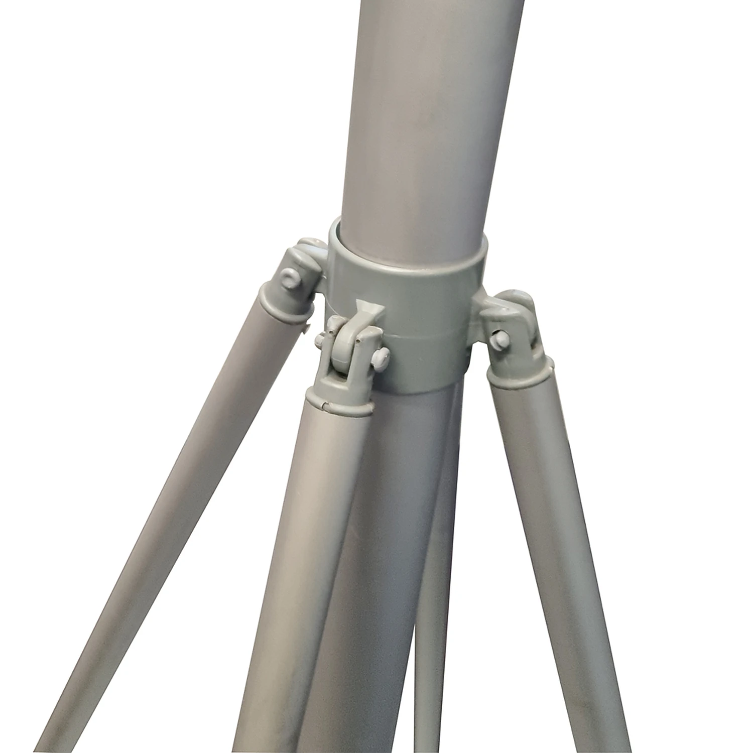 Tripod collar and leg brackets on the pole