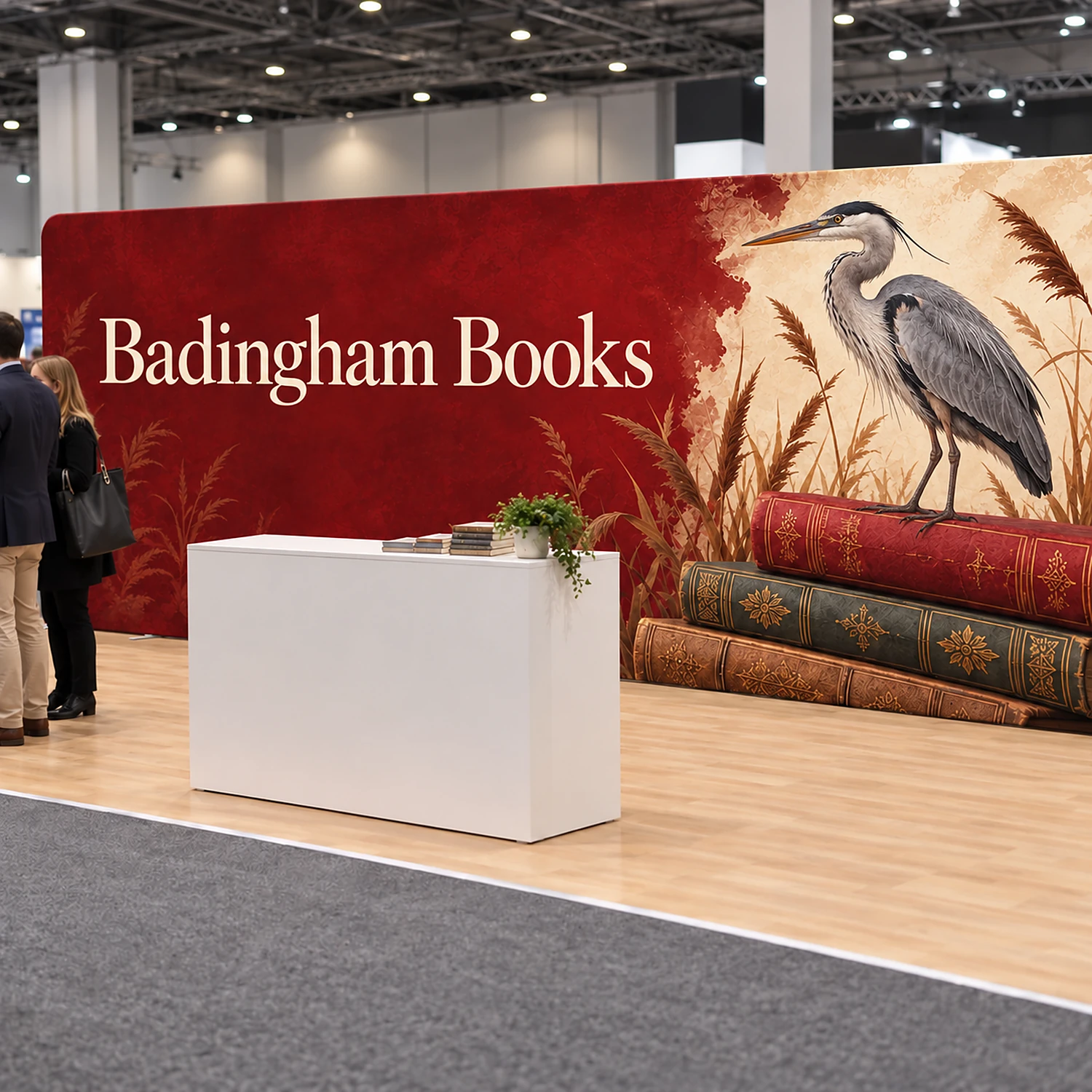 6m Straight Stretch Fabric Display Wall - Double-Sided, shown with example artwork