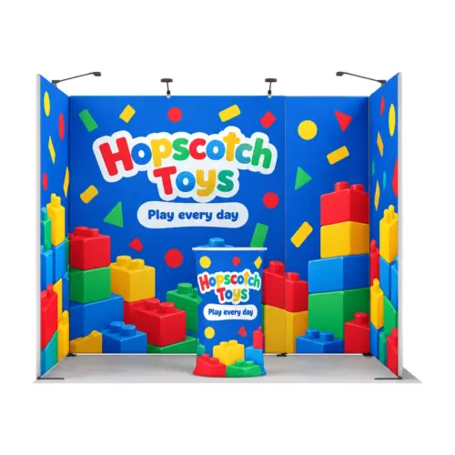 6m² Modulate Modular Exhibition Stand with Counter with example artwork