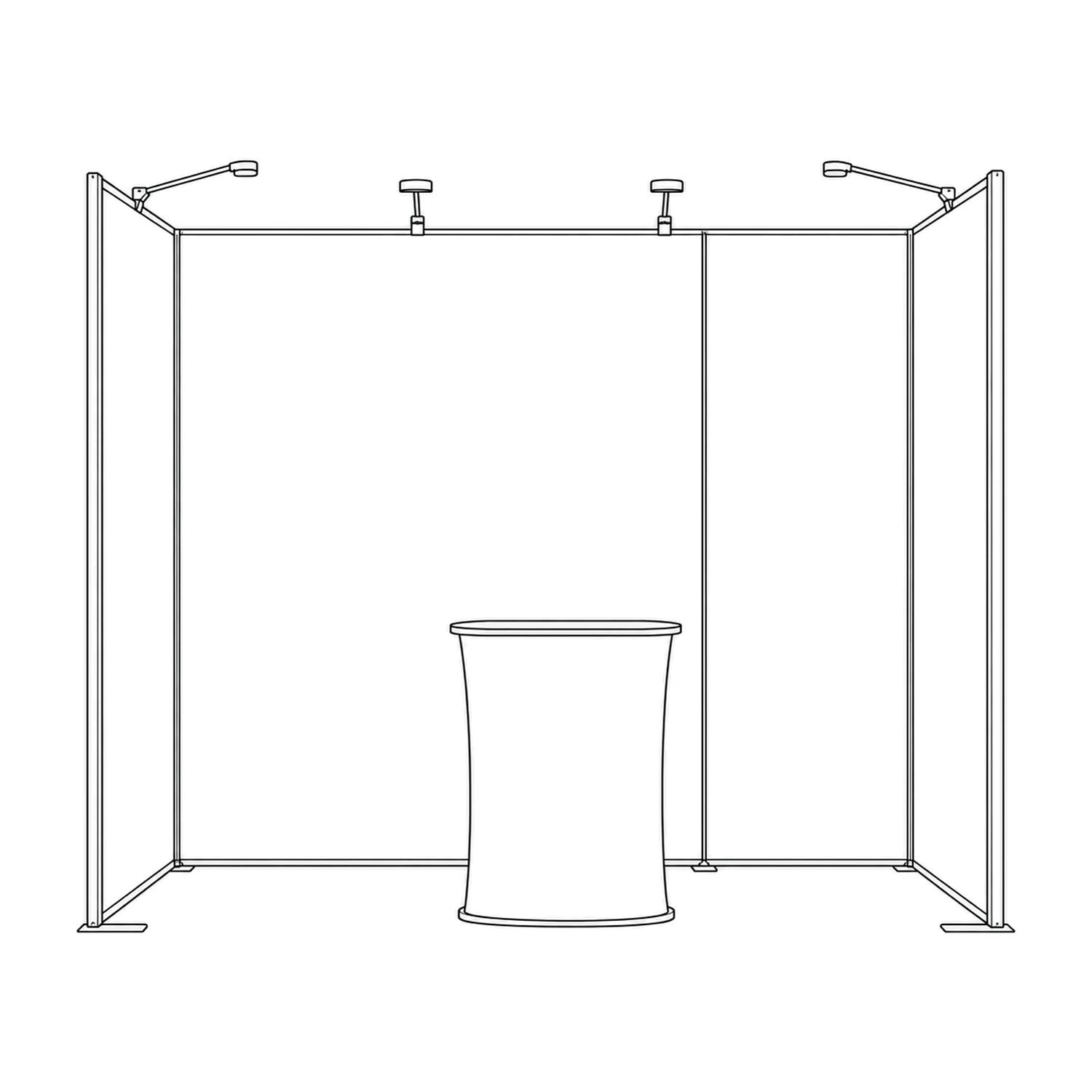 6m² Modulate Modular Exhibition Stand with Counter line drawing