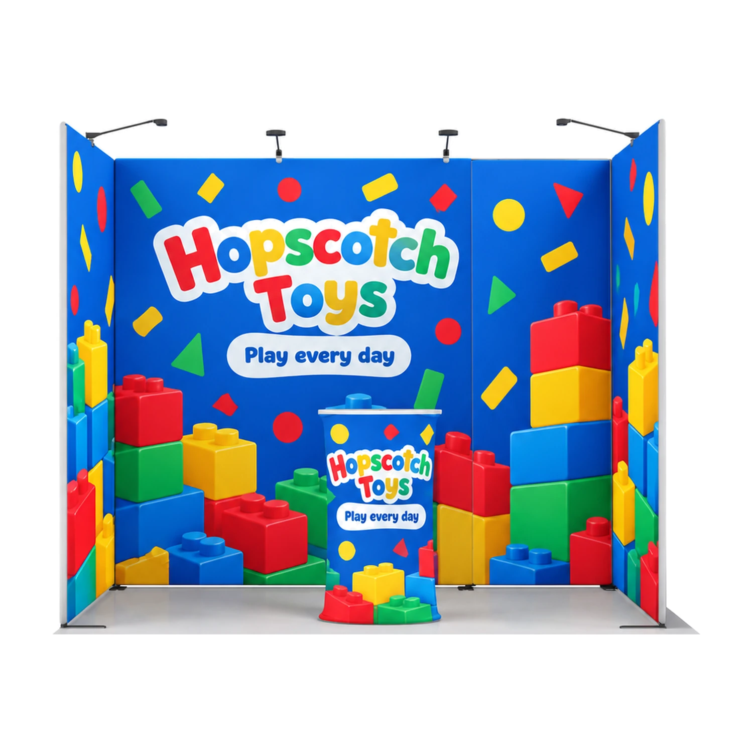 6m² Modulate Modular Exhibition Stand with Counter with example artwork