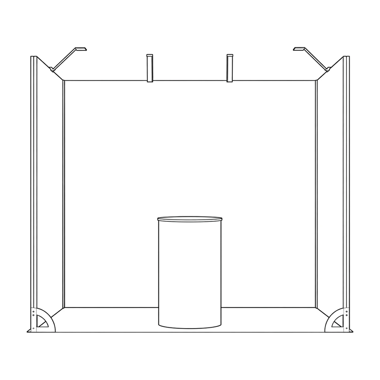 6m² Vector Modular Exhibition Stand with Counter line drawing