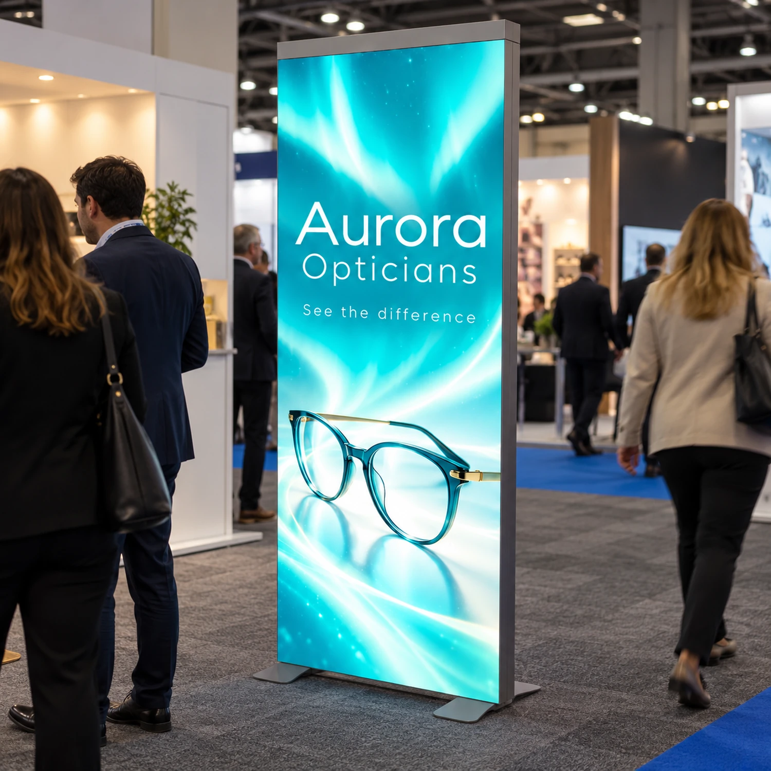 950mm x 2.55m Illuminova Freestanding LED Lightbox Module in use at an event
