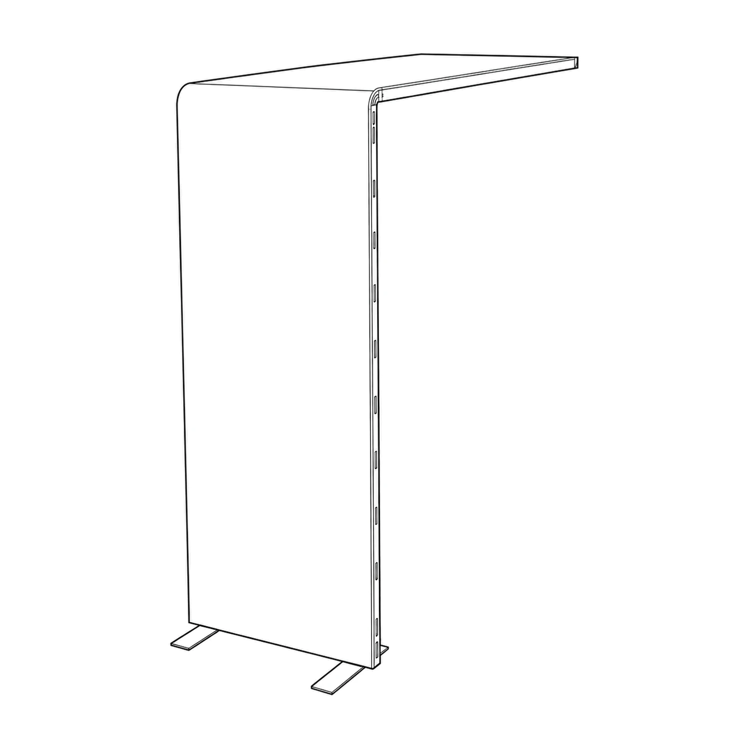 950mm x 2.55m Vector Radius Arch Module line drawing