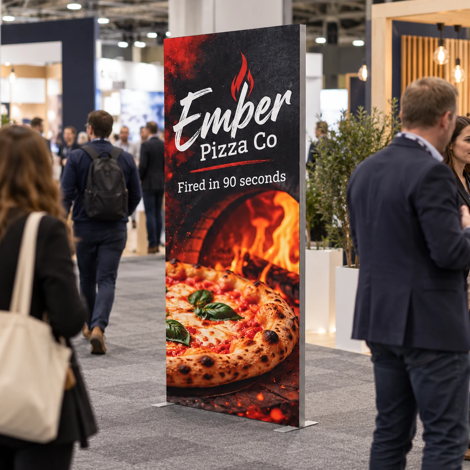 950mm x 2.5m Vector SEG Fabric Wall Module in use at an event
