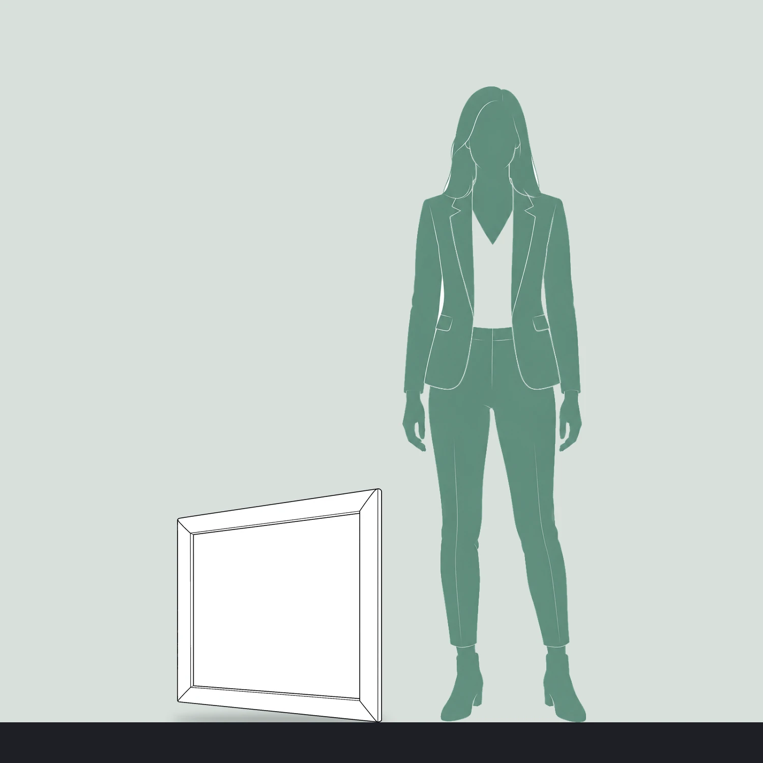 A1 snap frame size compared with a person