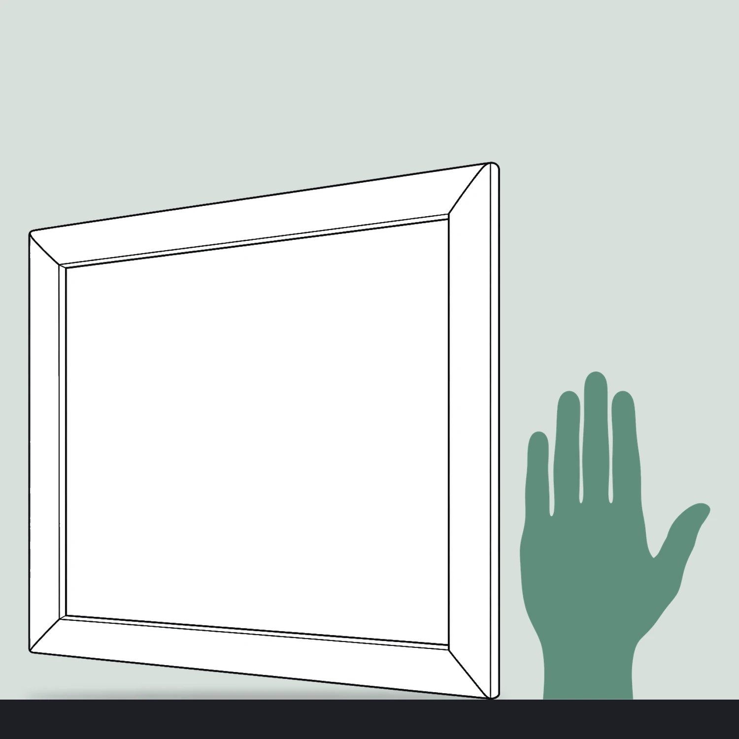 A3 snap frame size compared with a hand