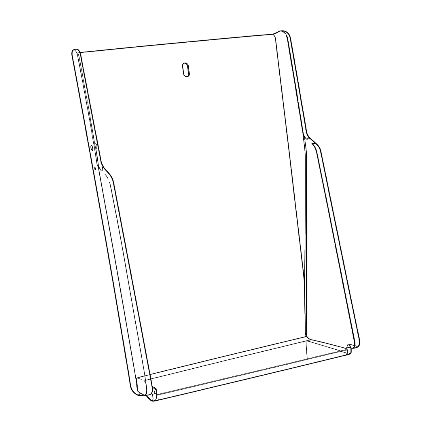 A4 literature holder line drawing