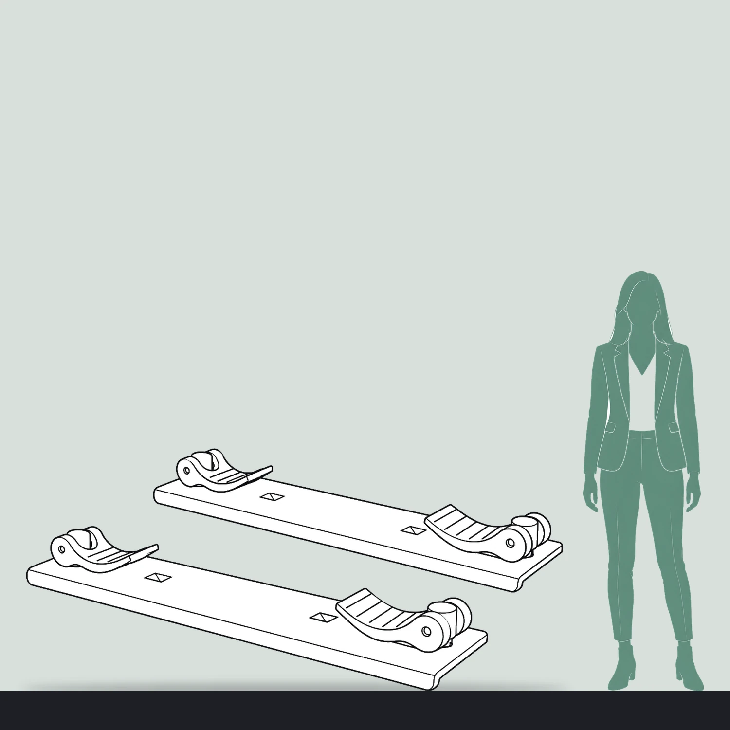 Arch brace length compared with a person