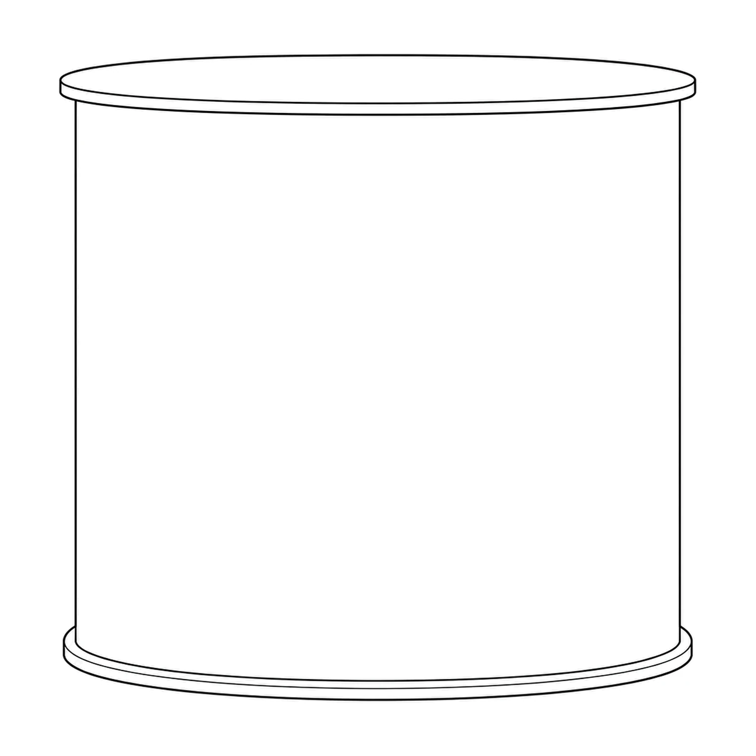 Basics Curved Promotional Counter, Beech and Beech line drawing