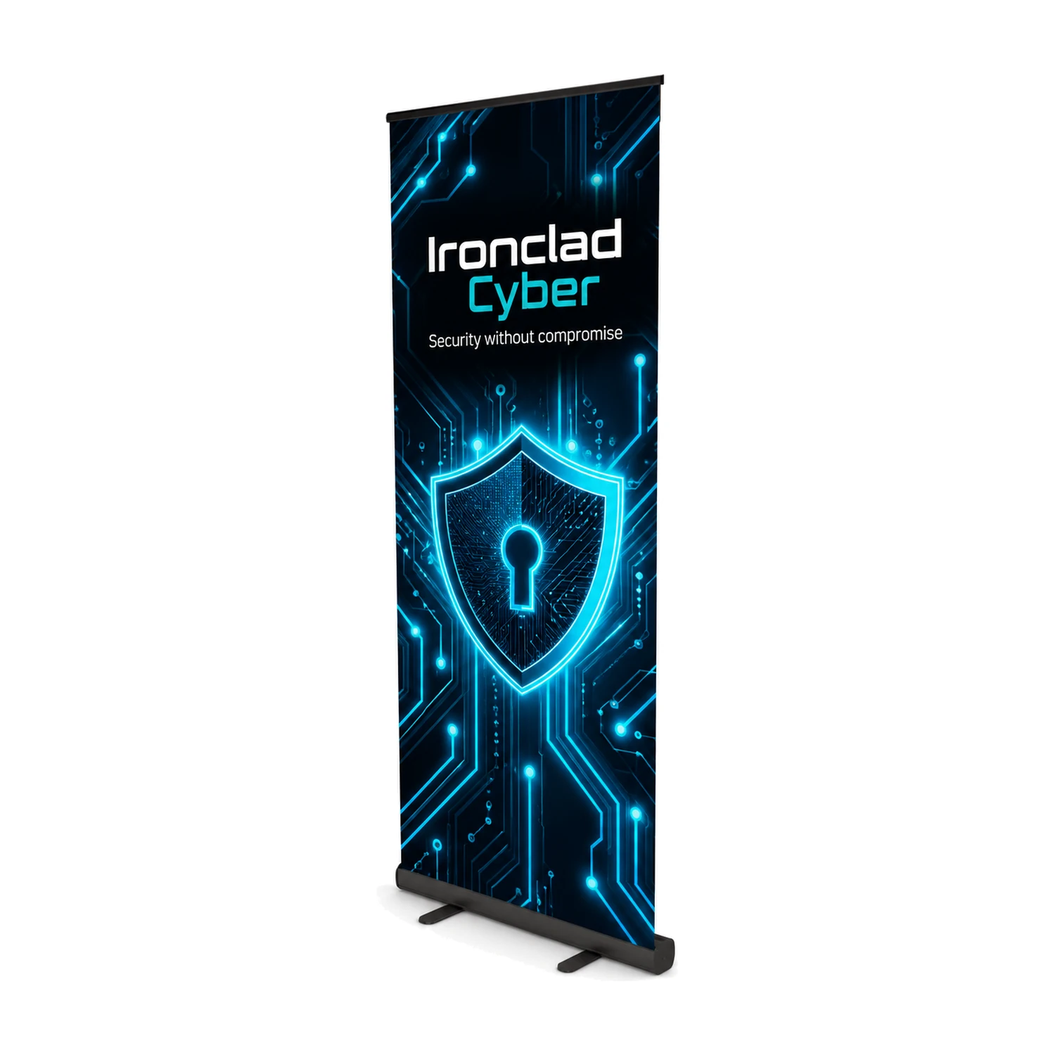 Black Wasp Roller Banner 850mm Wide with example artwork