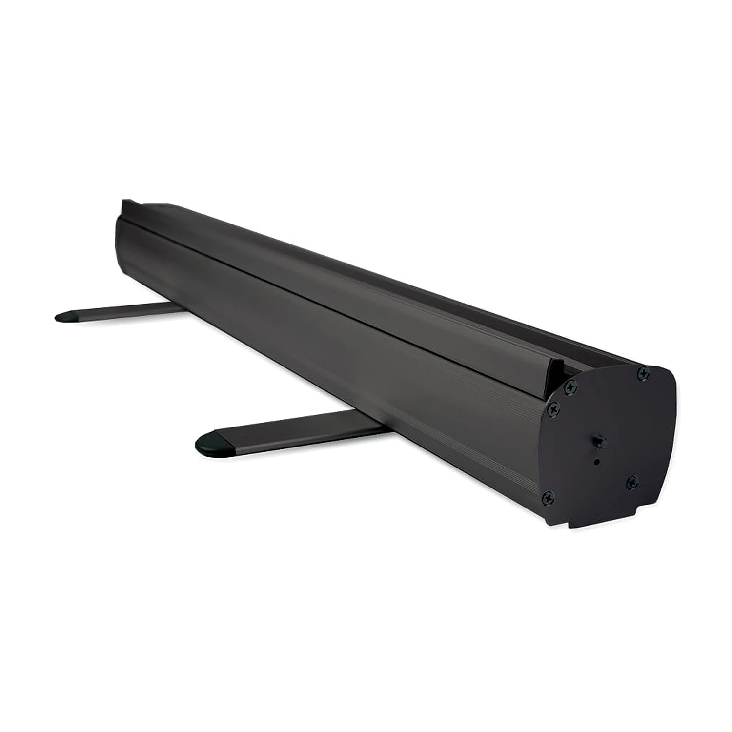 Black roller banner cassette with feet extended
