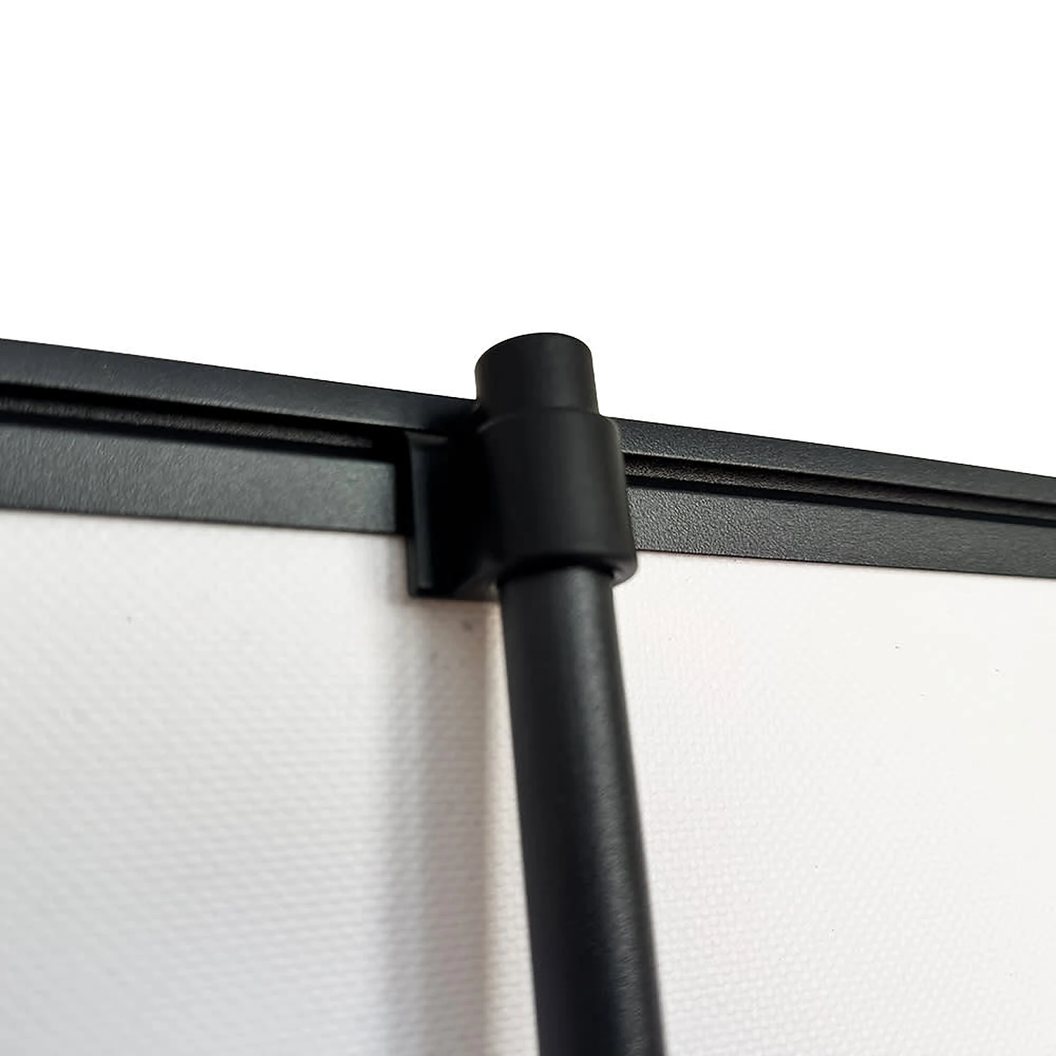 Black top rail with pole socket