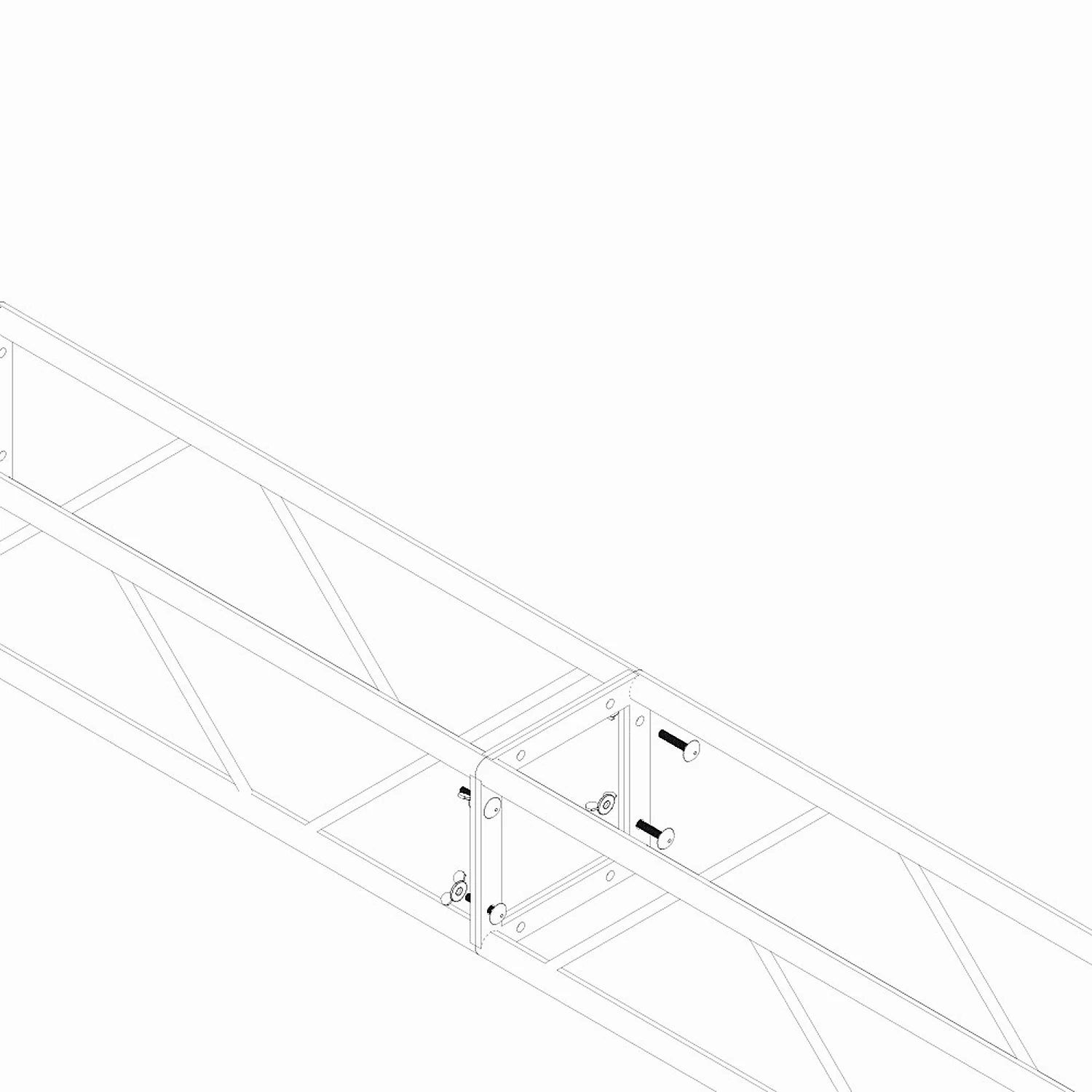 Drawing of two straight sections bolted end to end