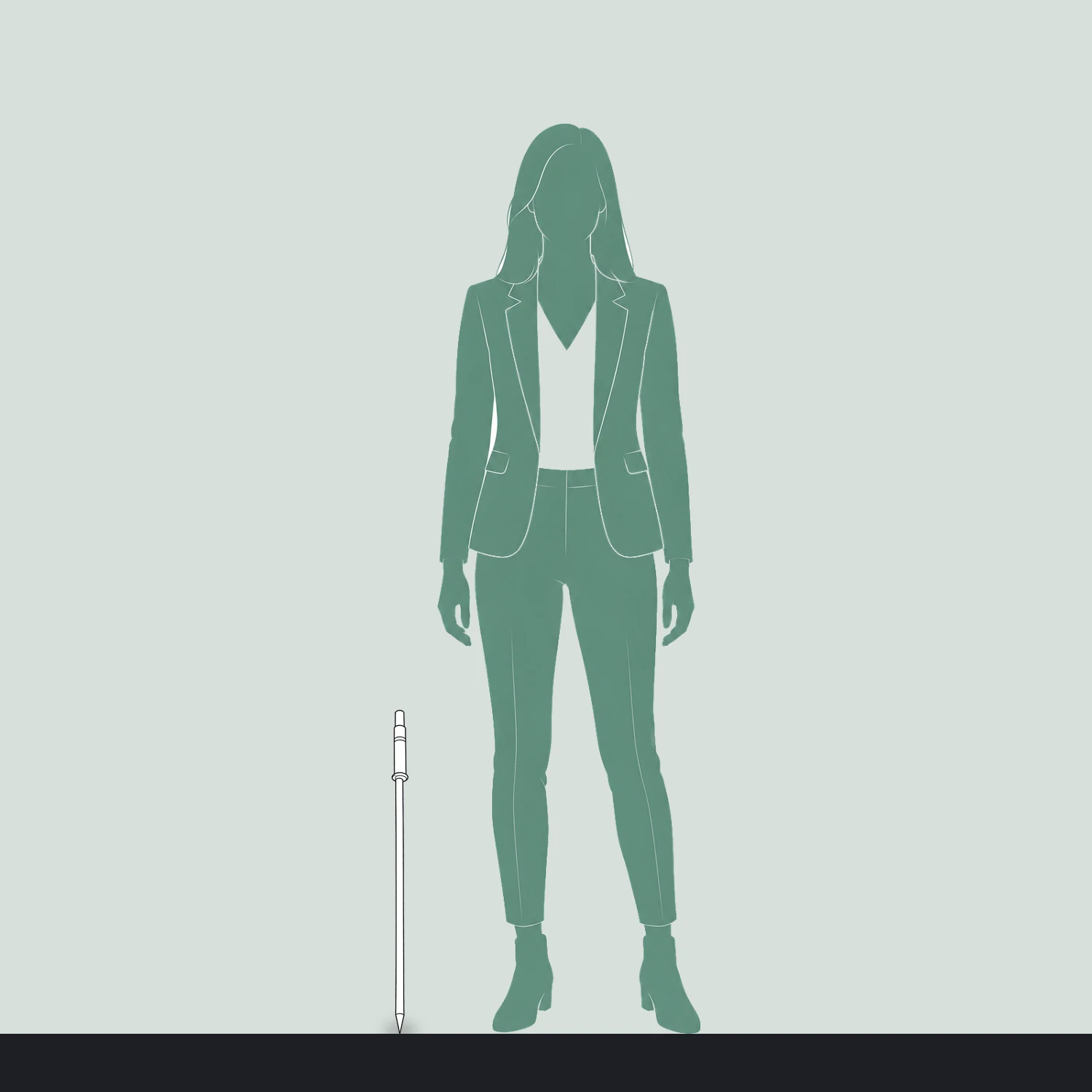 Budget flag ground spike size compared with a person