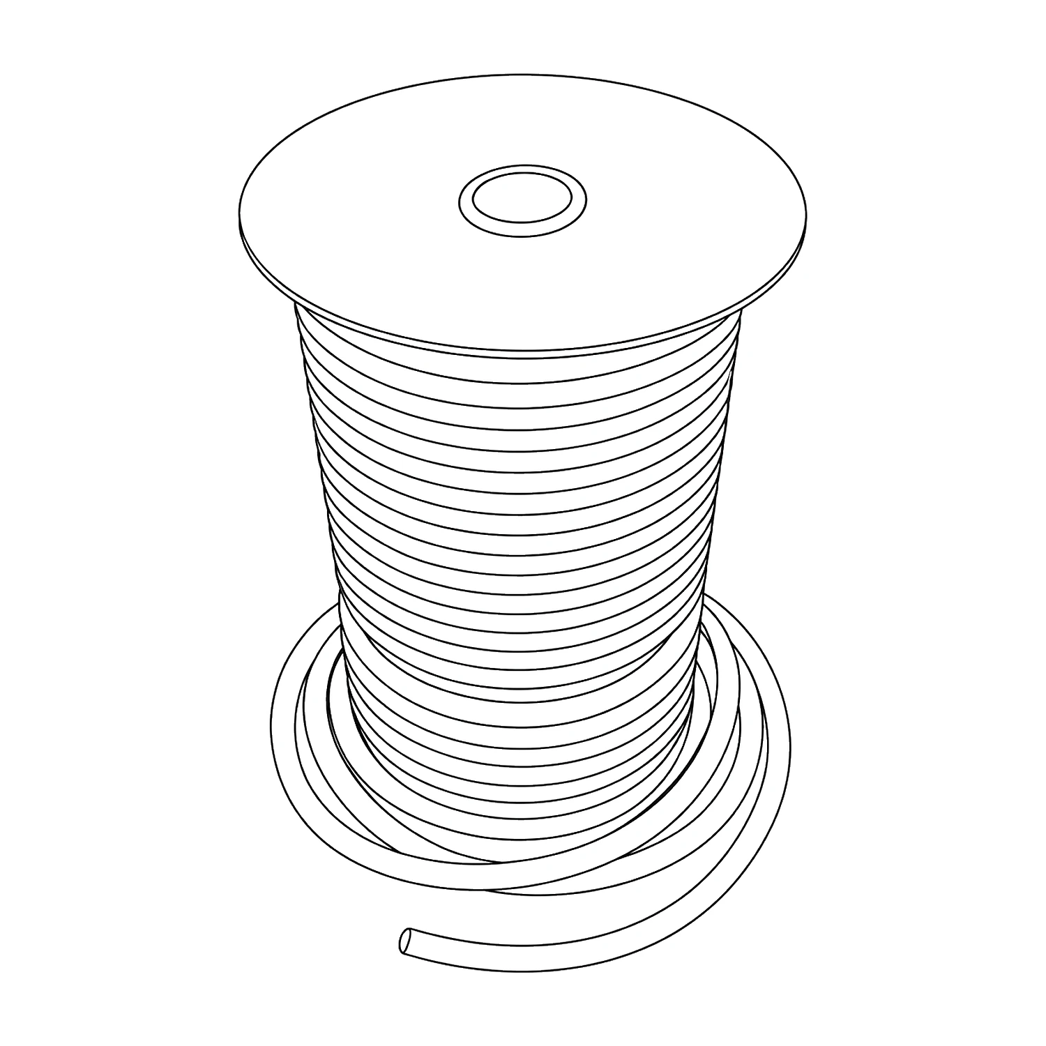 Bungee cord spool line drawing