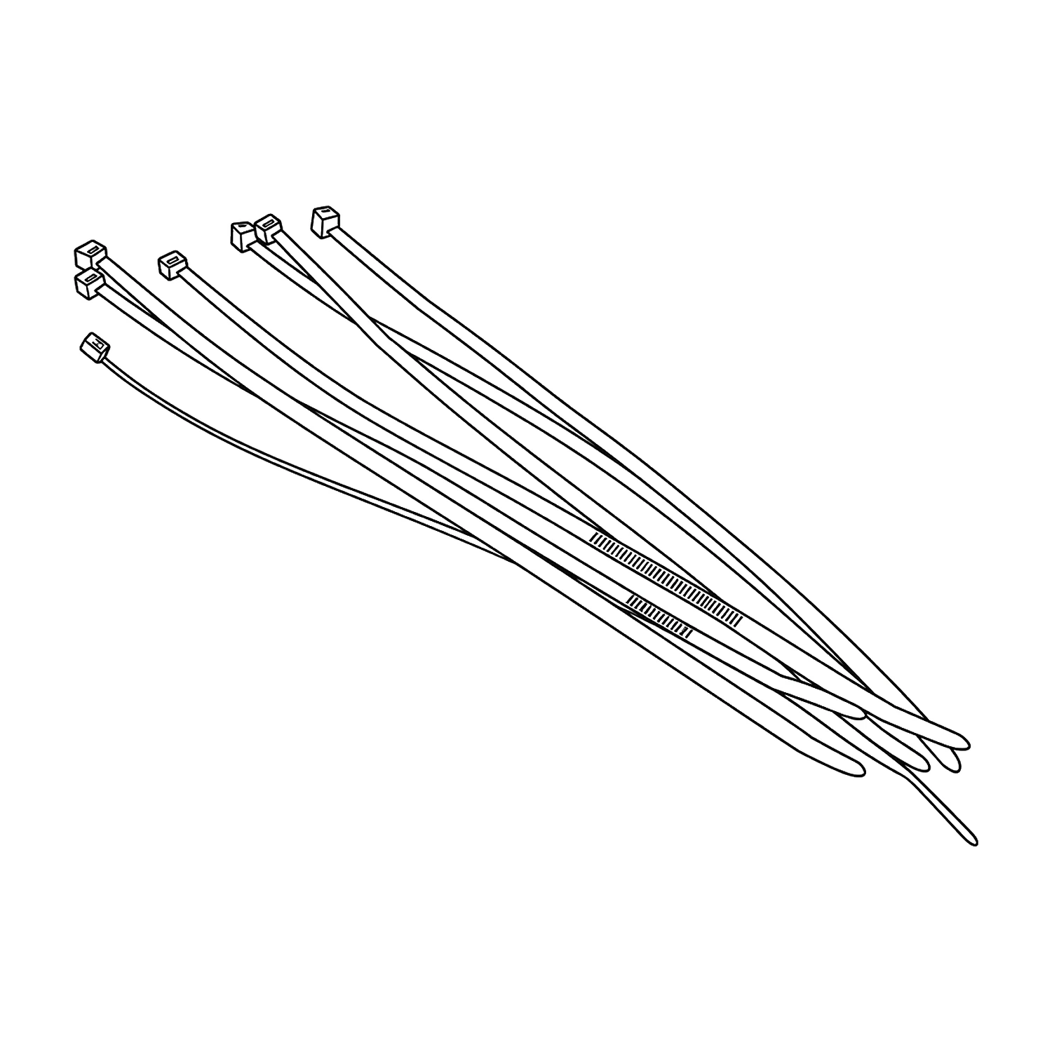 Black cable ties line drawing