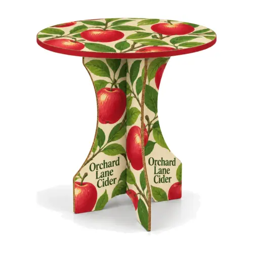 Cardboard Round Table with example design