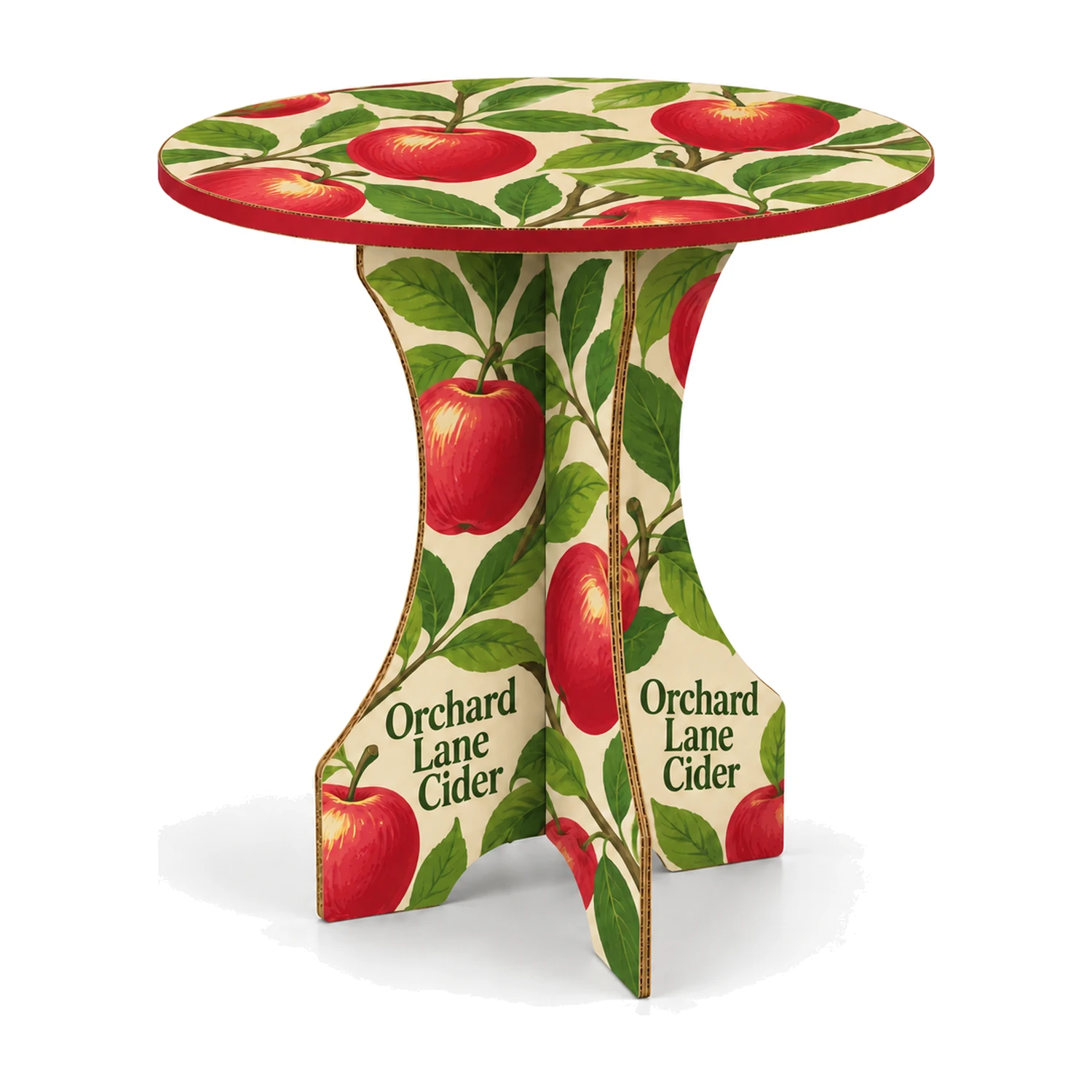 Cardboard Round Table with example design