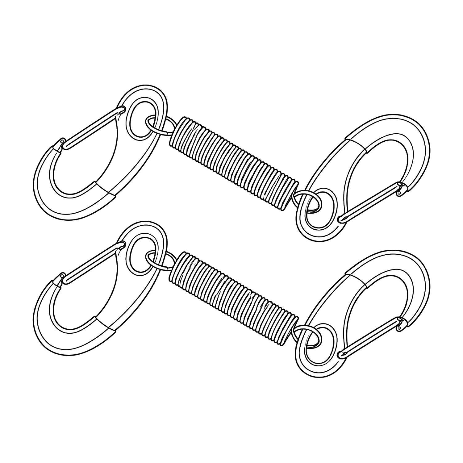 Chrome cafe barrier spring clips line drawing