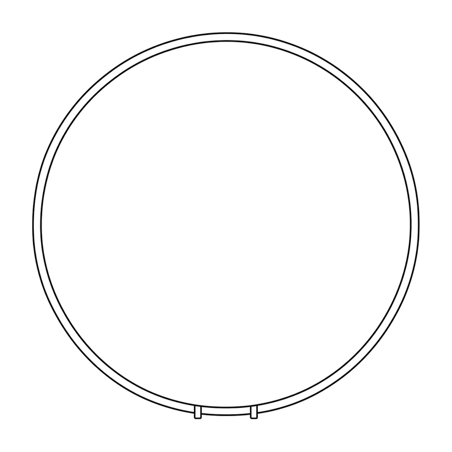 Circular Pop Out Banner 1.2m Diameter, Flag Fabric line drawing