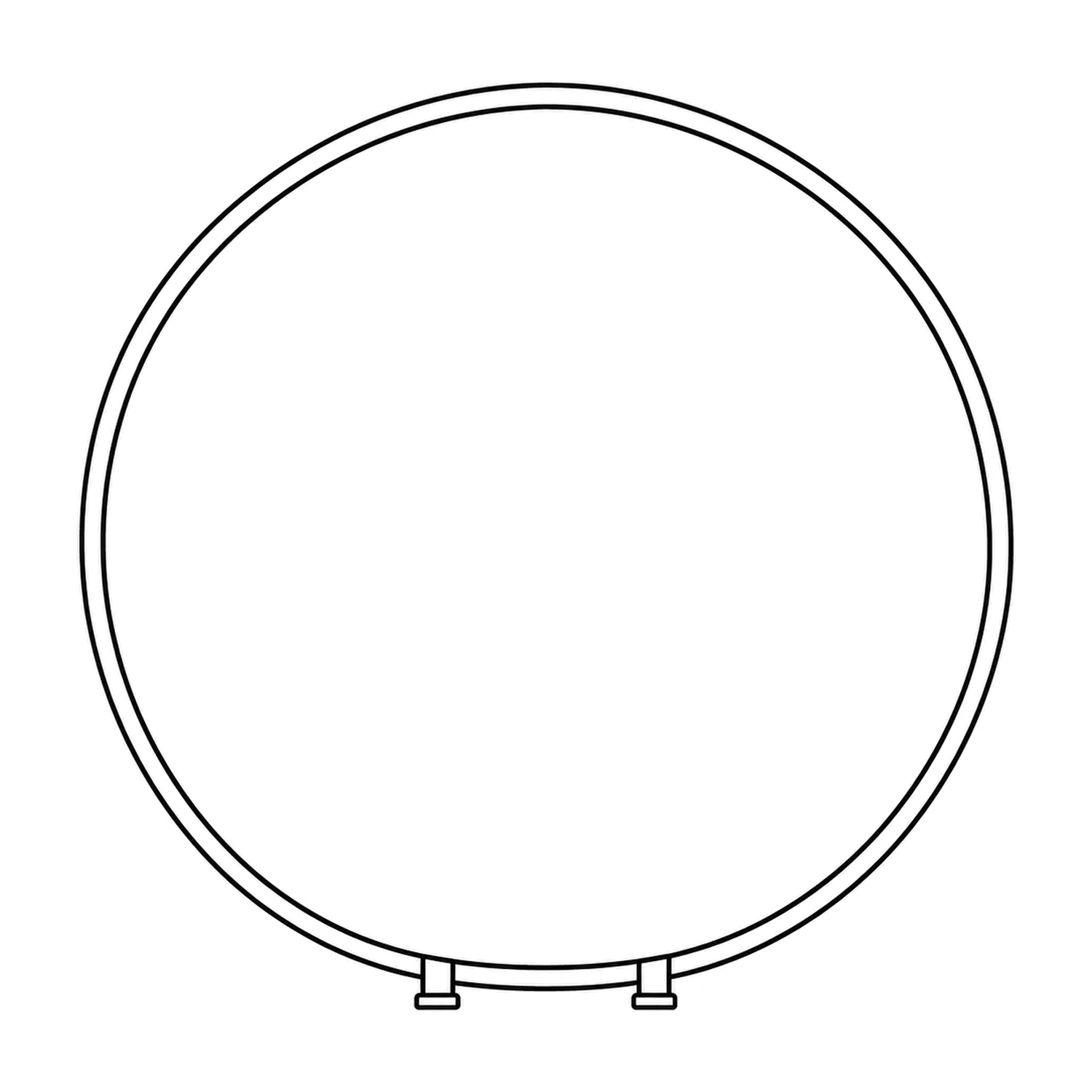Circular Pop Out Banner 720mm Diameter, Flag Fabric line drawing