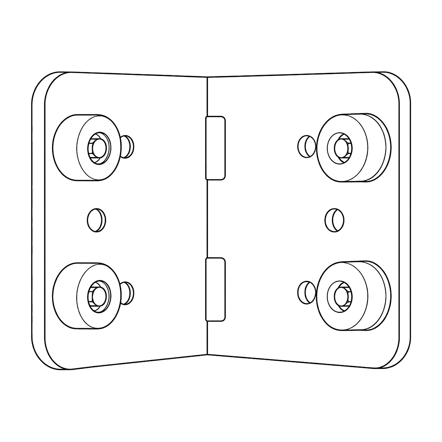 White 90 degree corner connector line drawing
