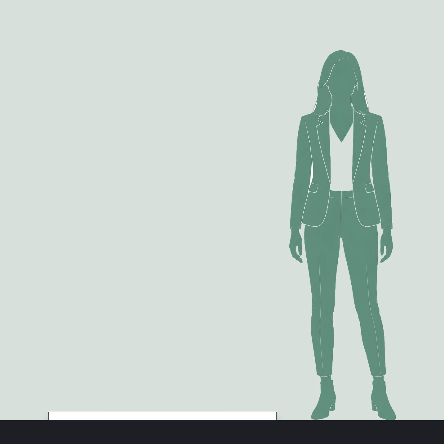 Pop up counter kicker length compared with a person