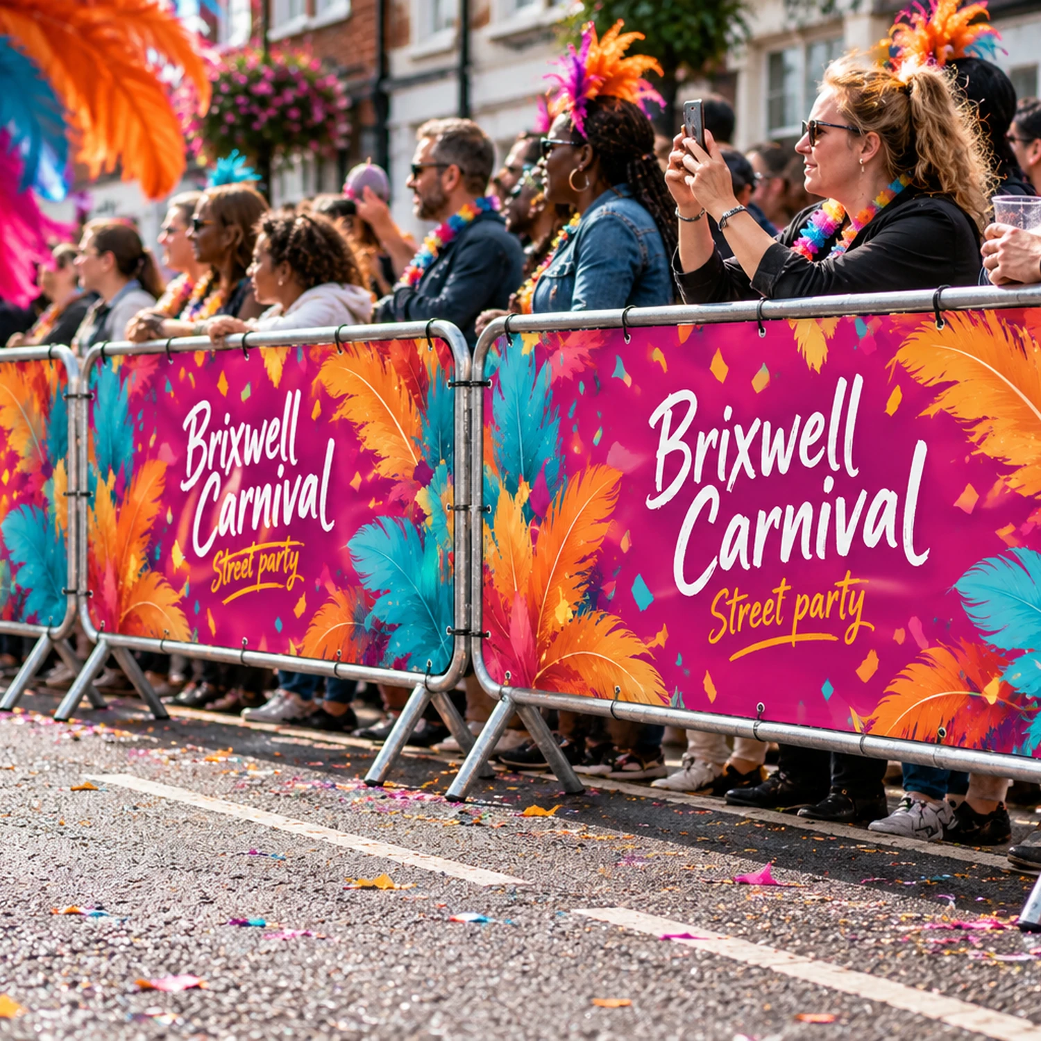 Crowd Barrier PVC Banner at an event
