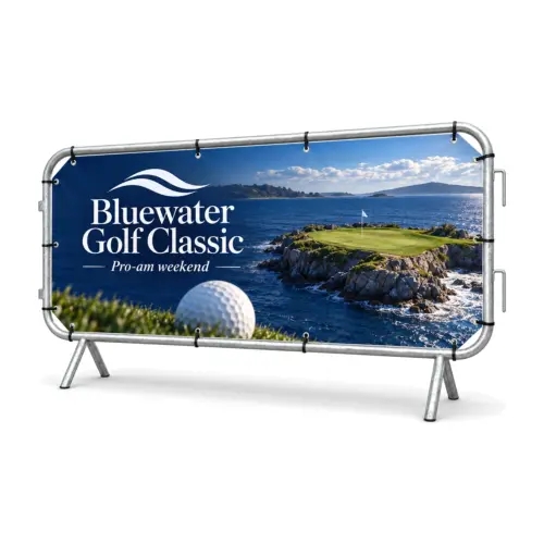 Crowd Barrier PVC Banner with example artwork