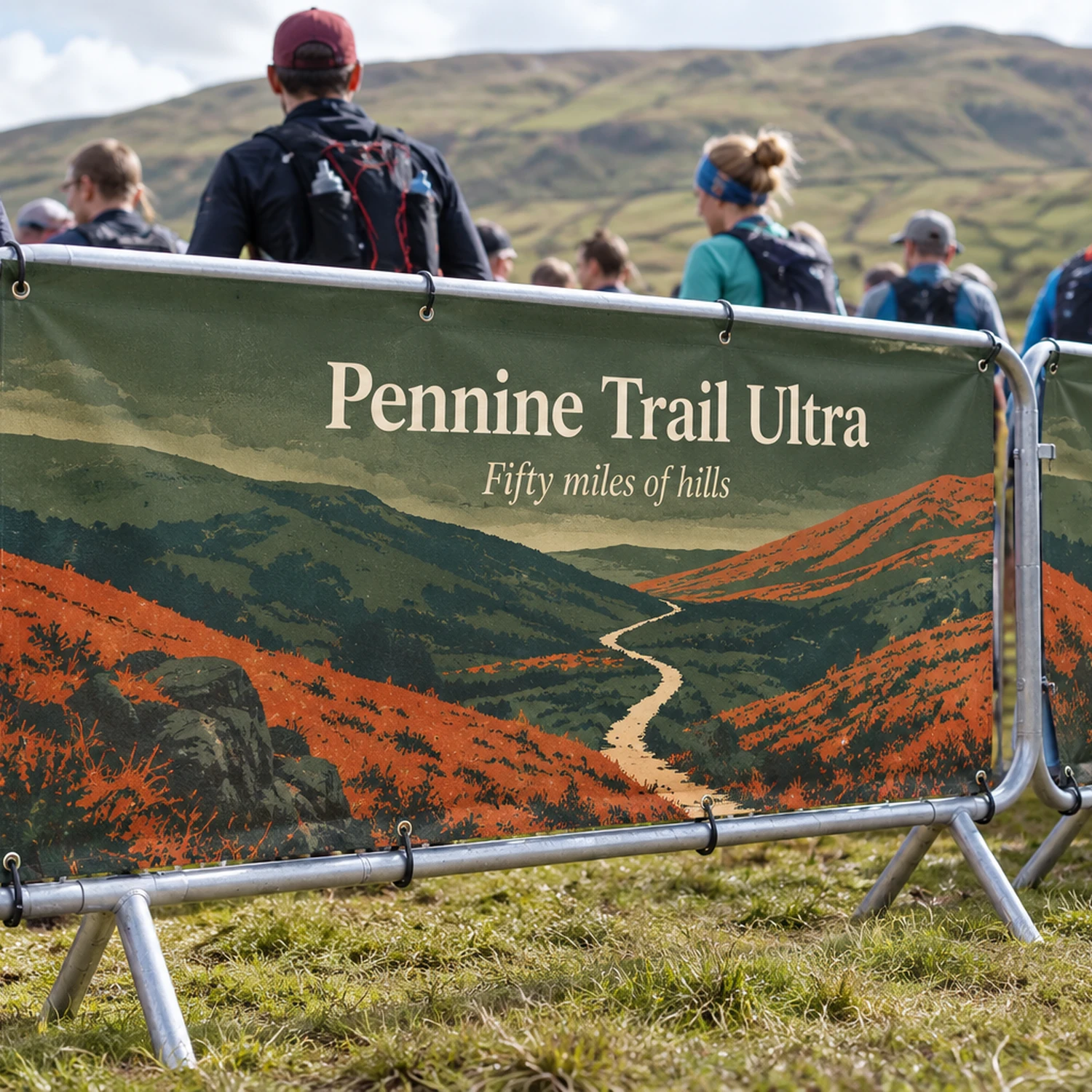 Crowd Barrier PVC Fold-Over Banner at an event