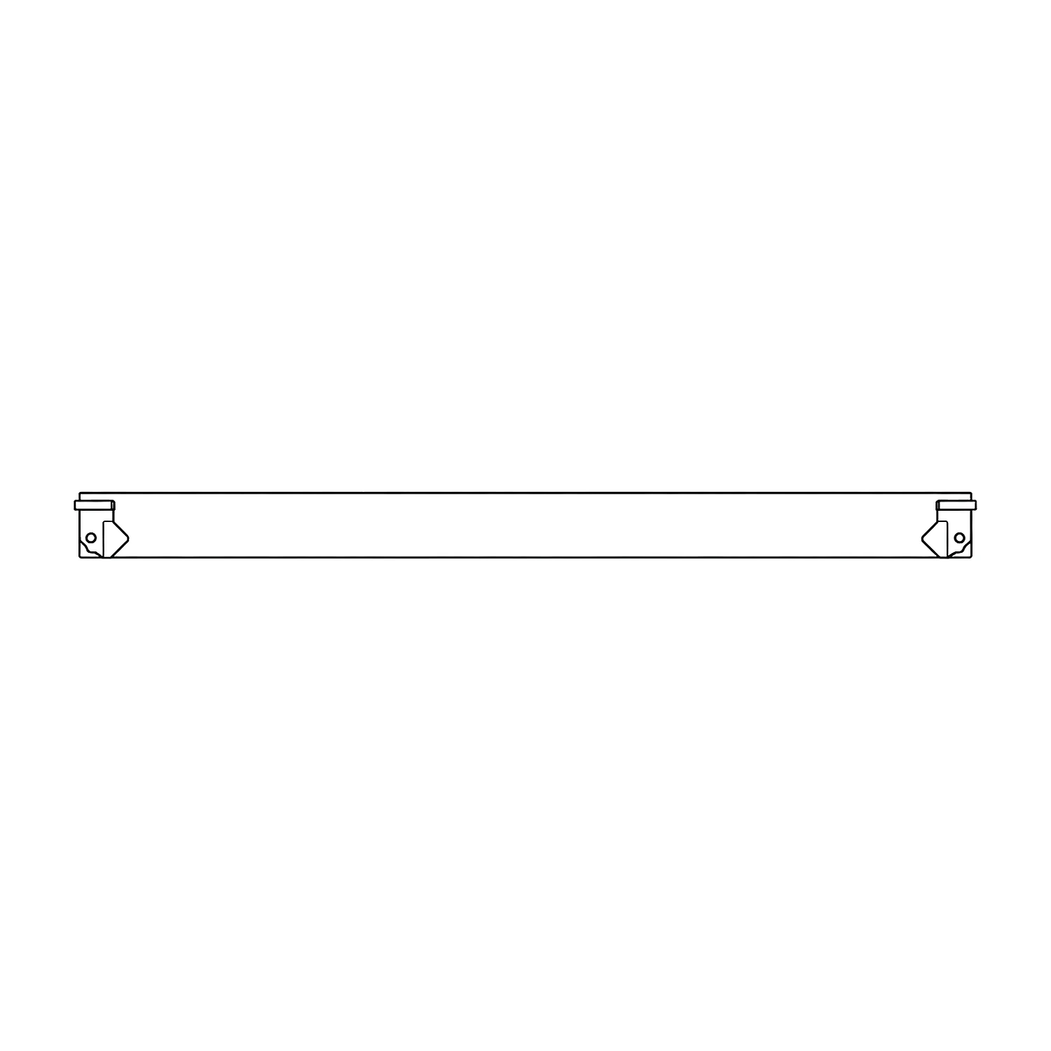 Curved end hanger line drawing