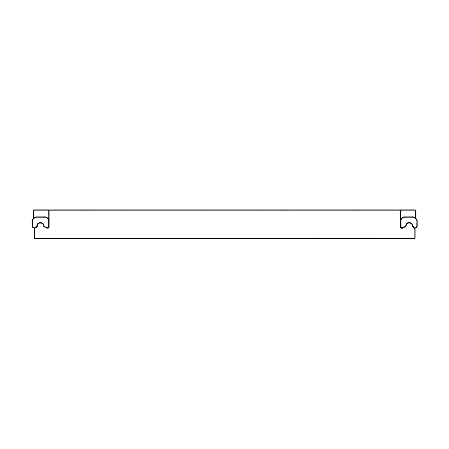 Curved end hanger line drawing