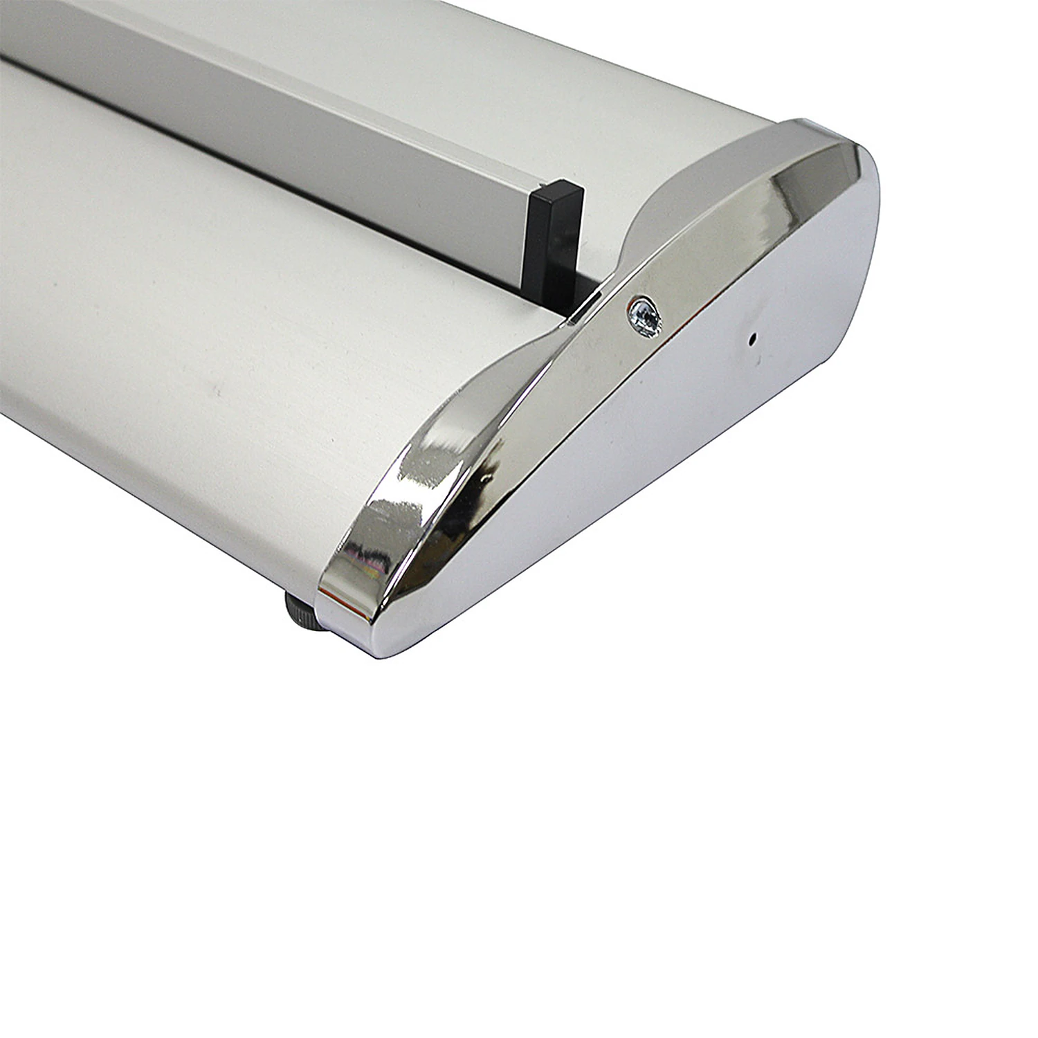 Roller banner base end cap and pole socket
