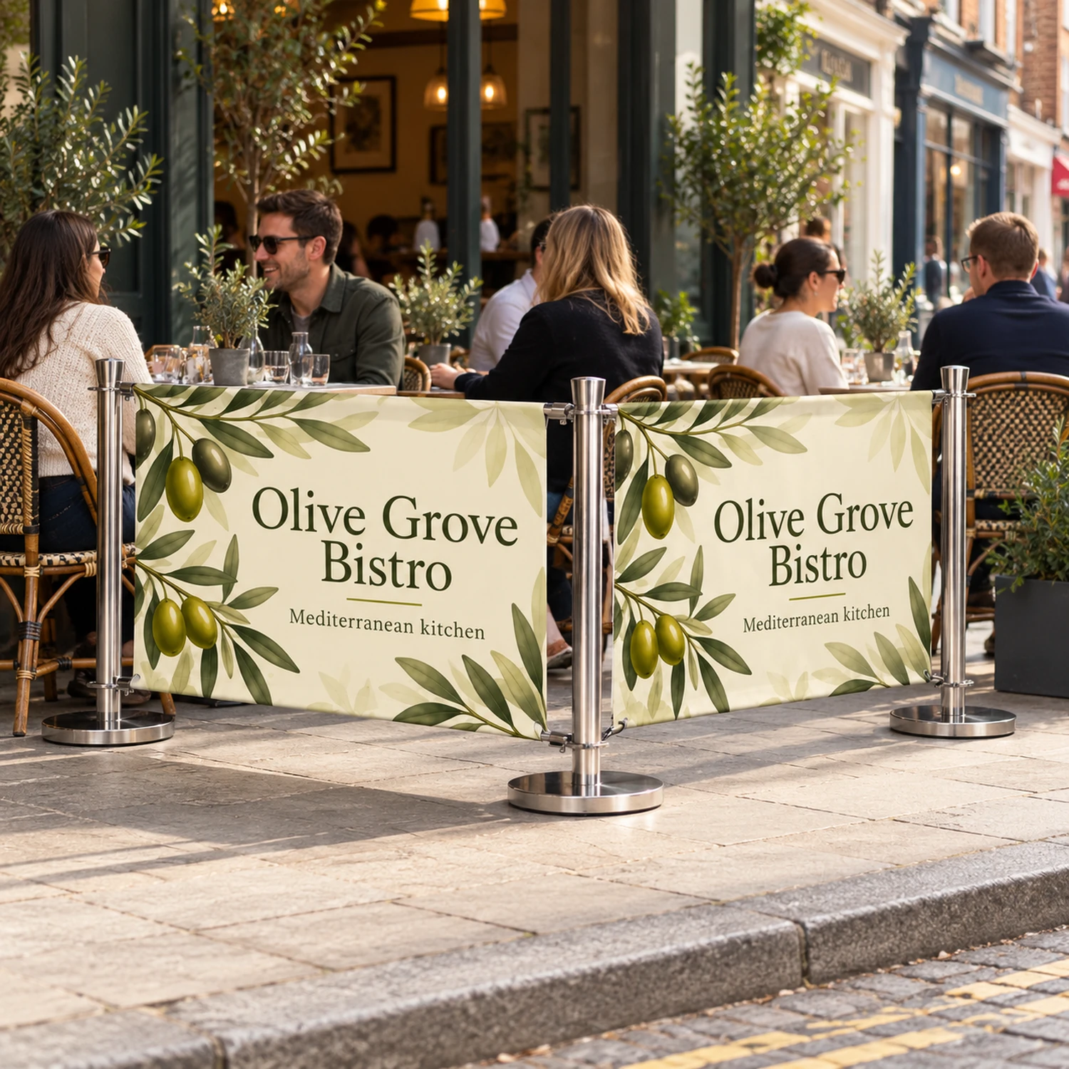Deluxe Cafe Barrier Kit in use at an event