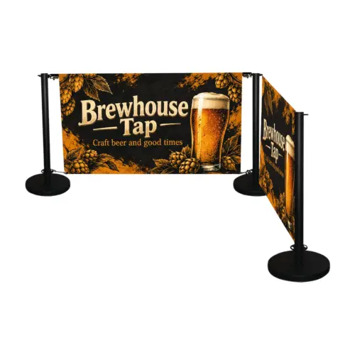Economy Cafe Barrier Kit with example artwork