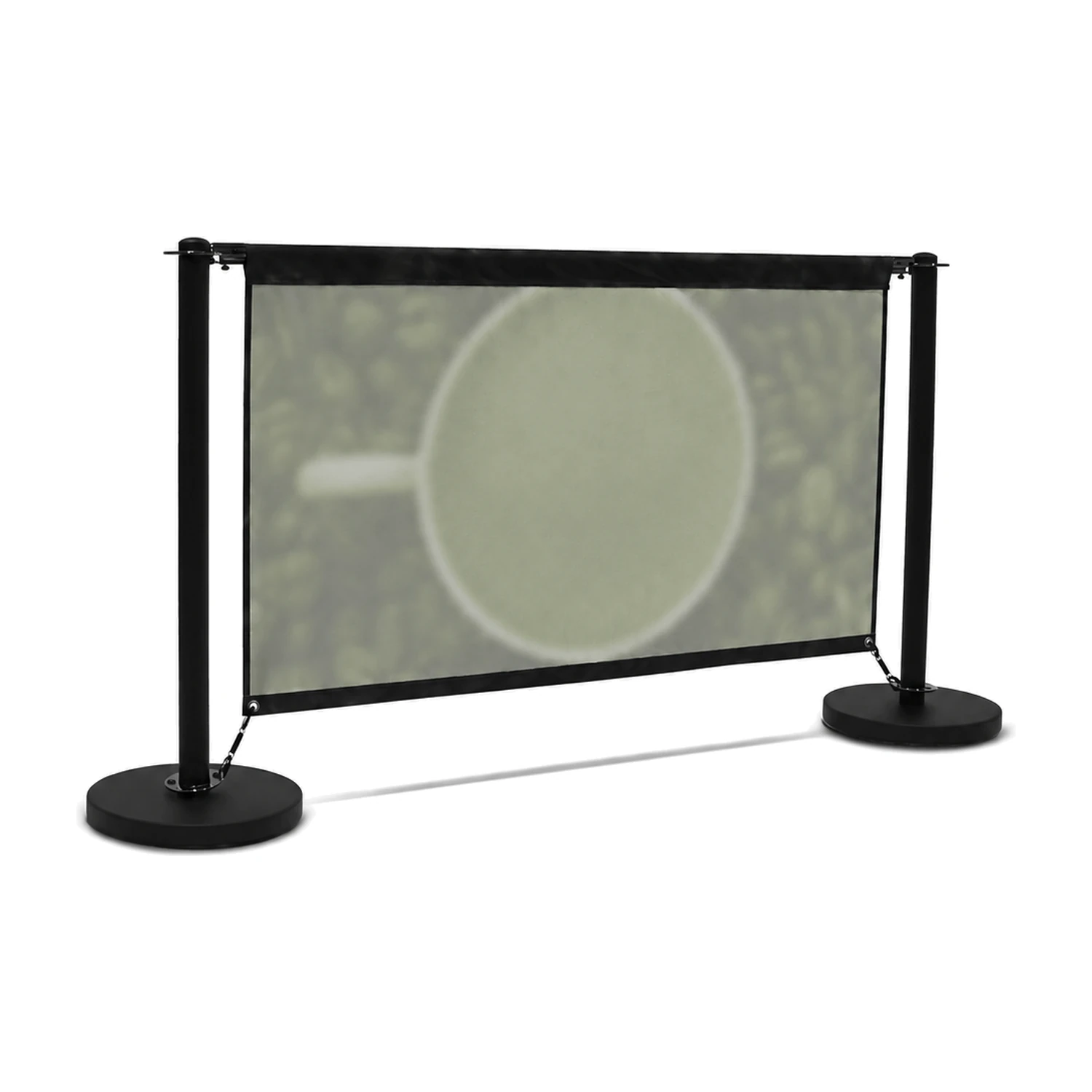 Economy Cafe Barrier Kit with Fabric Banner detail