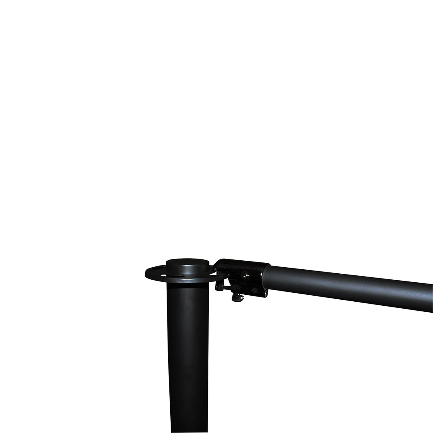 Top of the cafe barrier post with its crossbar clamp