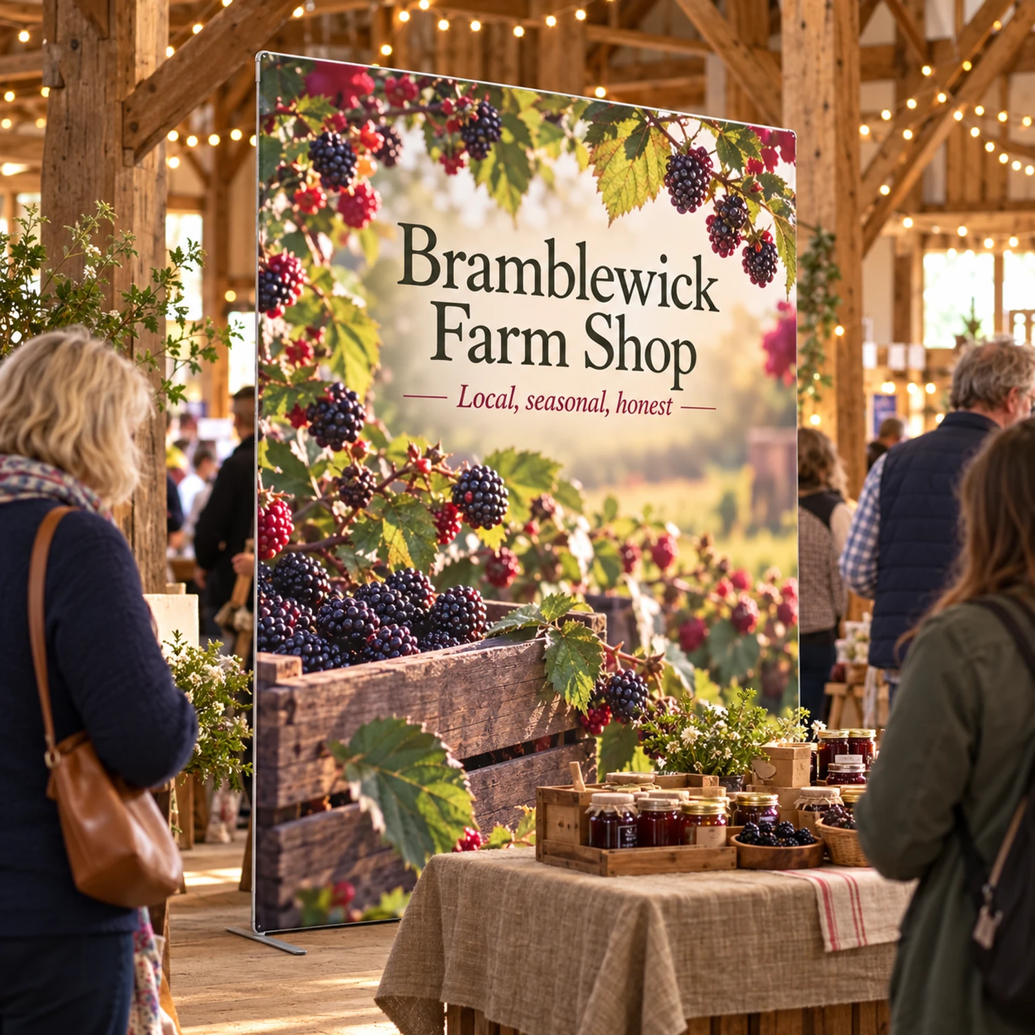 Economy Stretch Fabric Banner Stand at an event