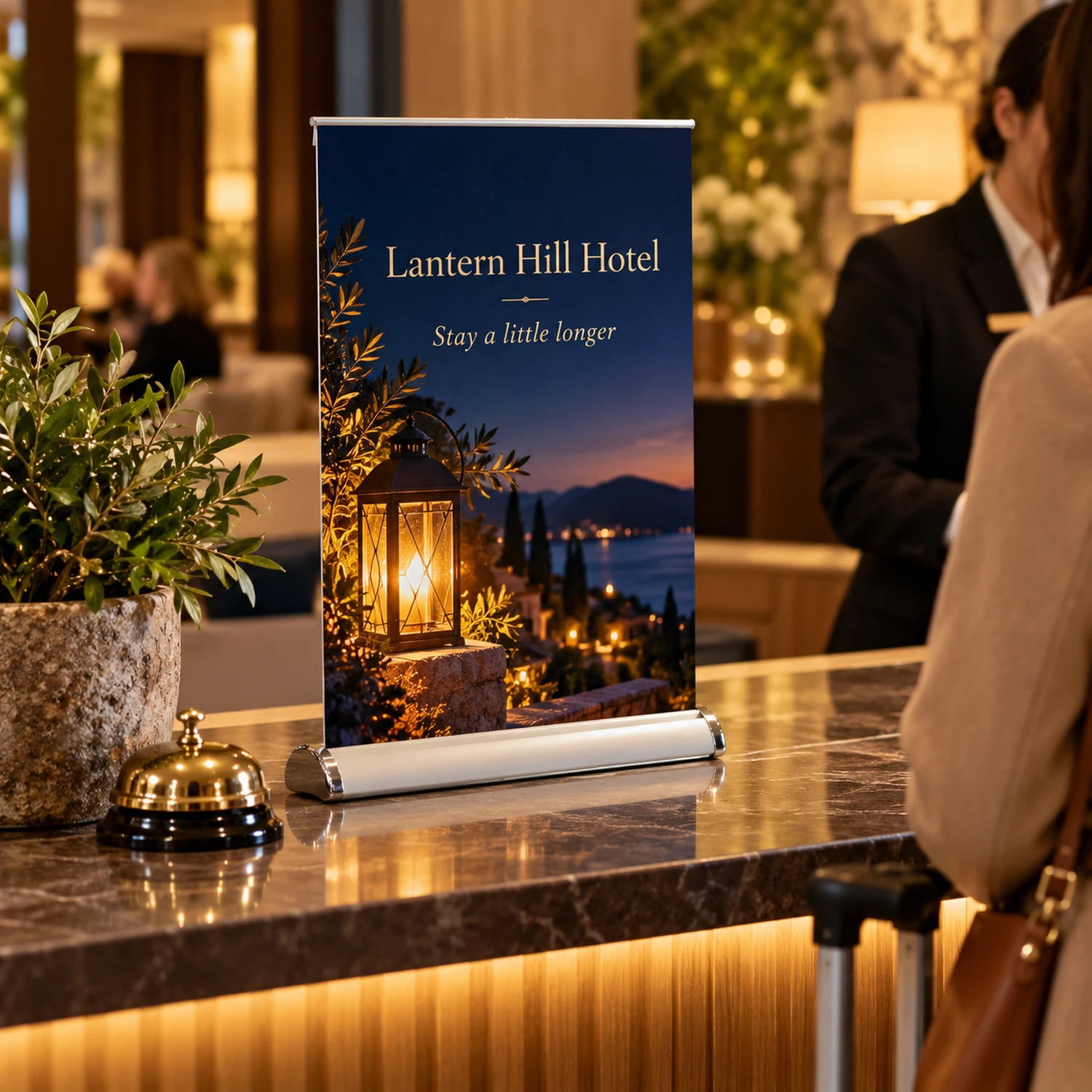 Emblem Desktop Roller Banner A3 at an event