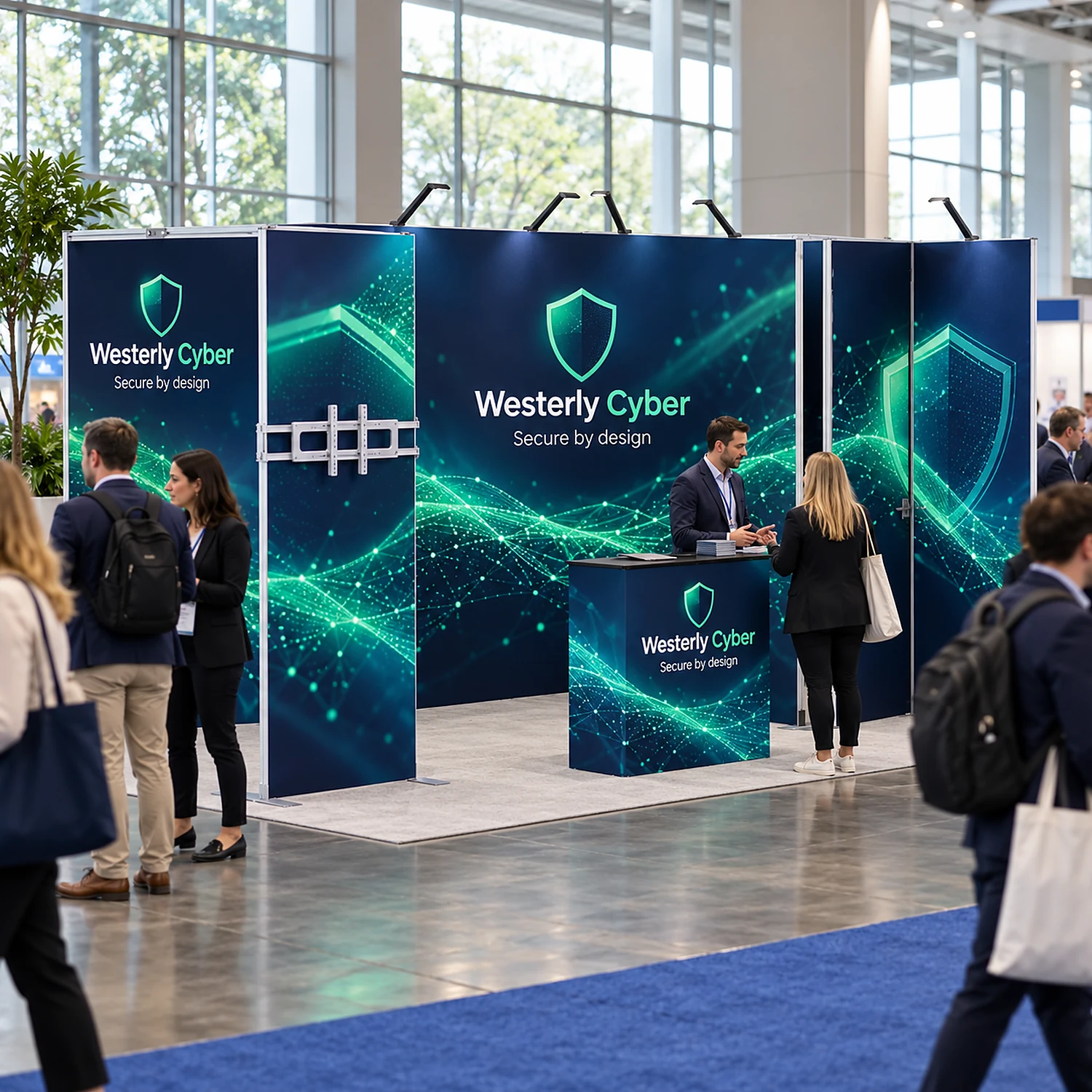 15m2 frame exhibition stand in use at a healthcare trade show