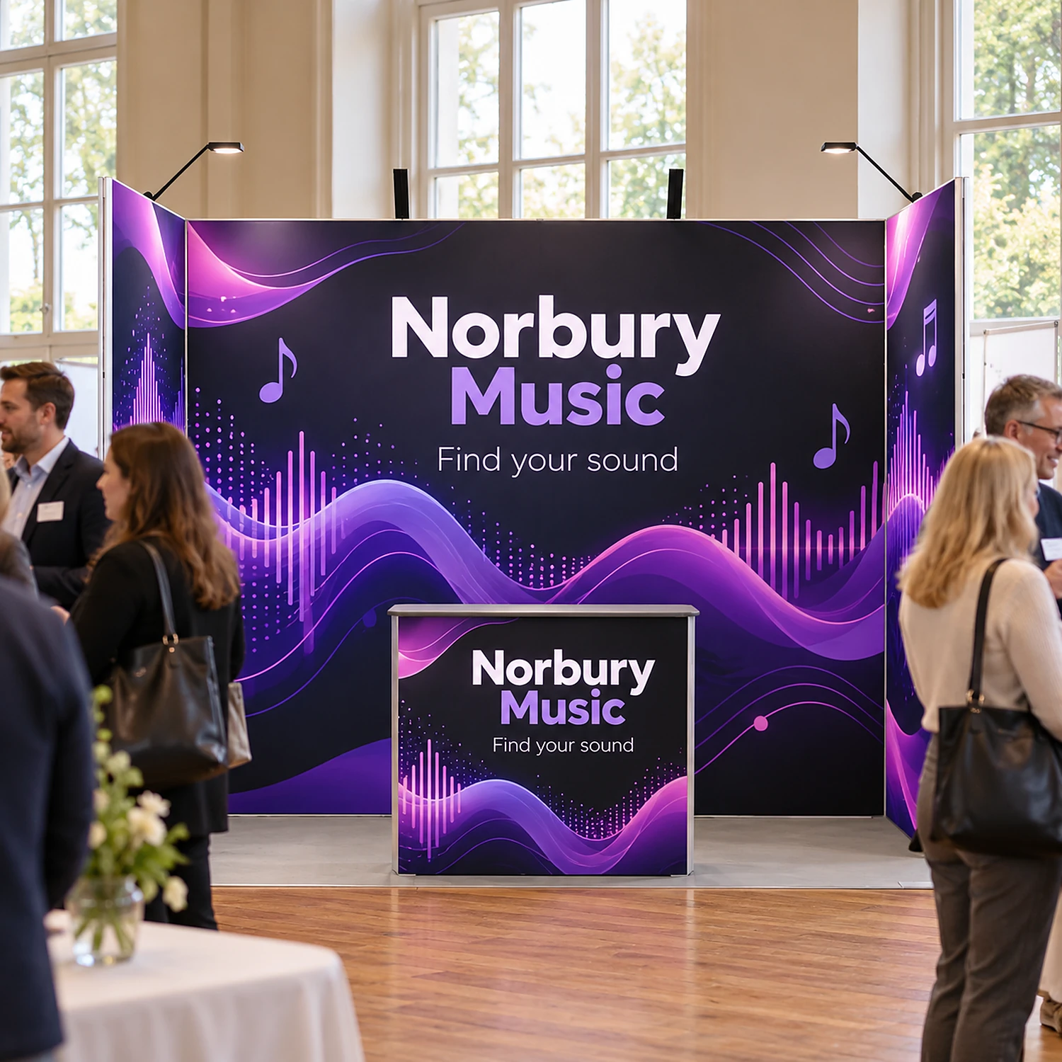 6m2 frame exhibition stand in use at a business expo