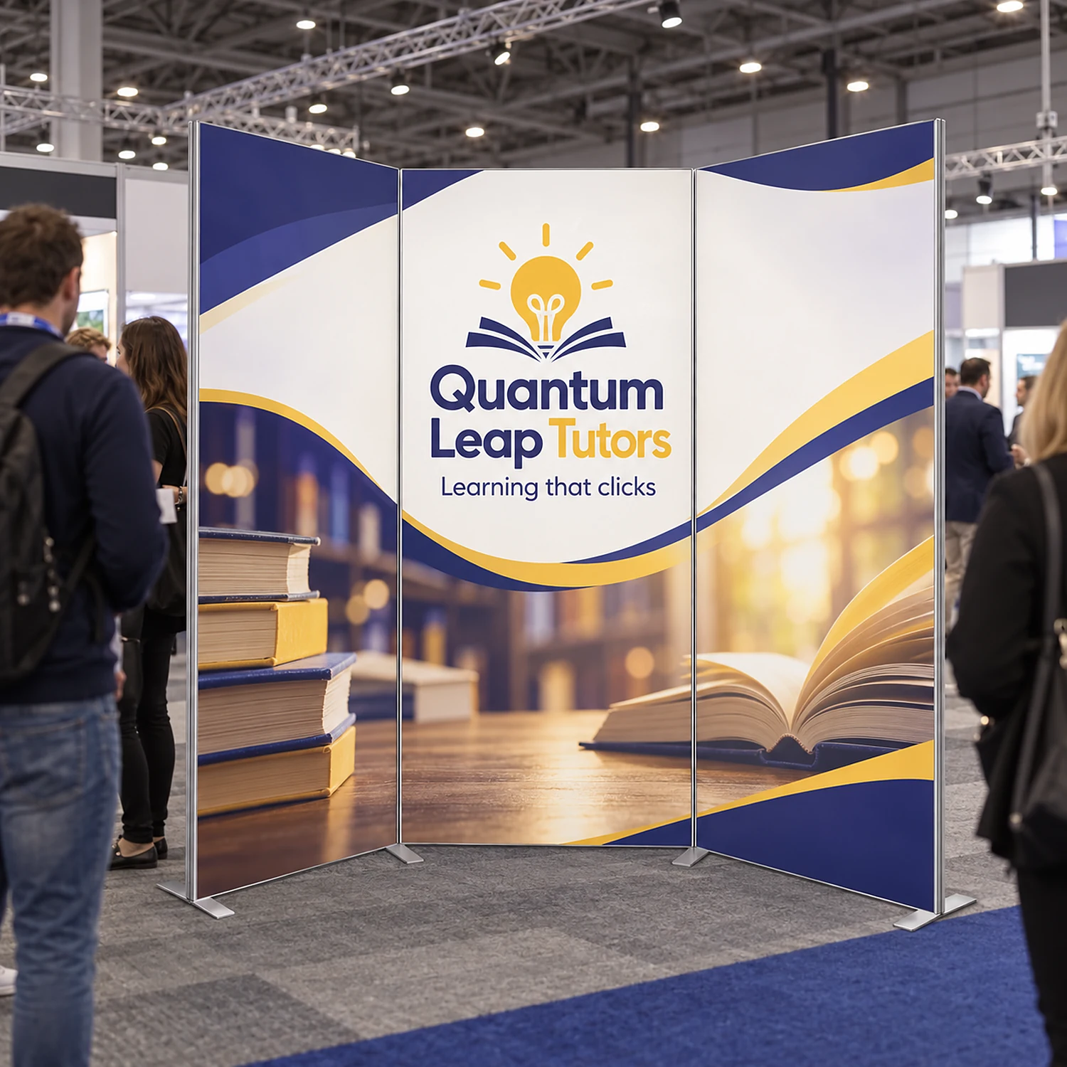 Fastframe Fabric Pop Up Kit in use at a business expo