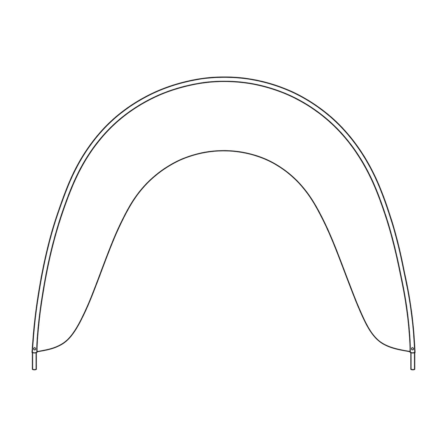 Fibreglass Arch Flag 4m x 3.2m, Bases Not Included line drawing