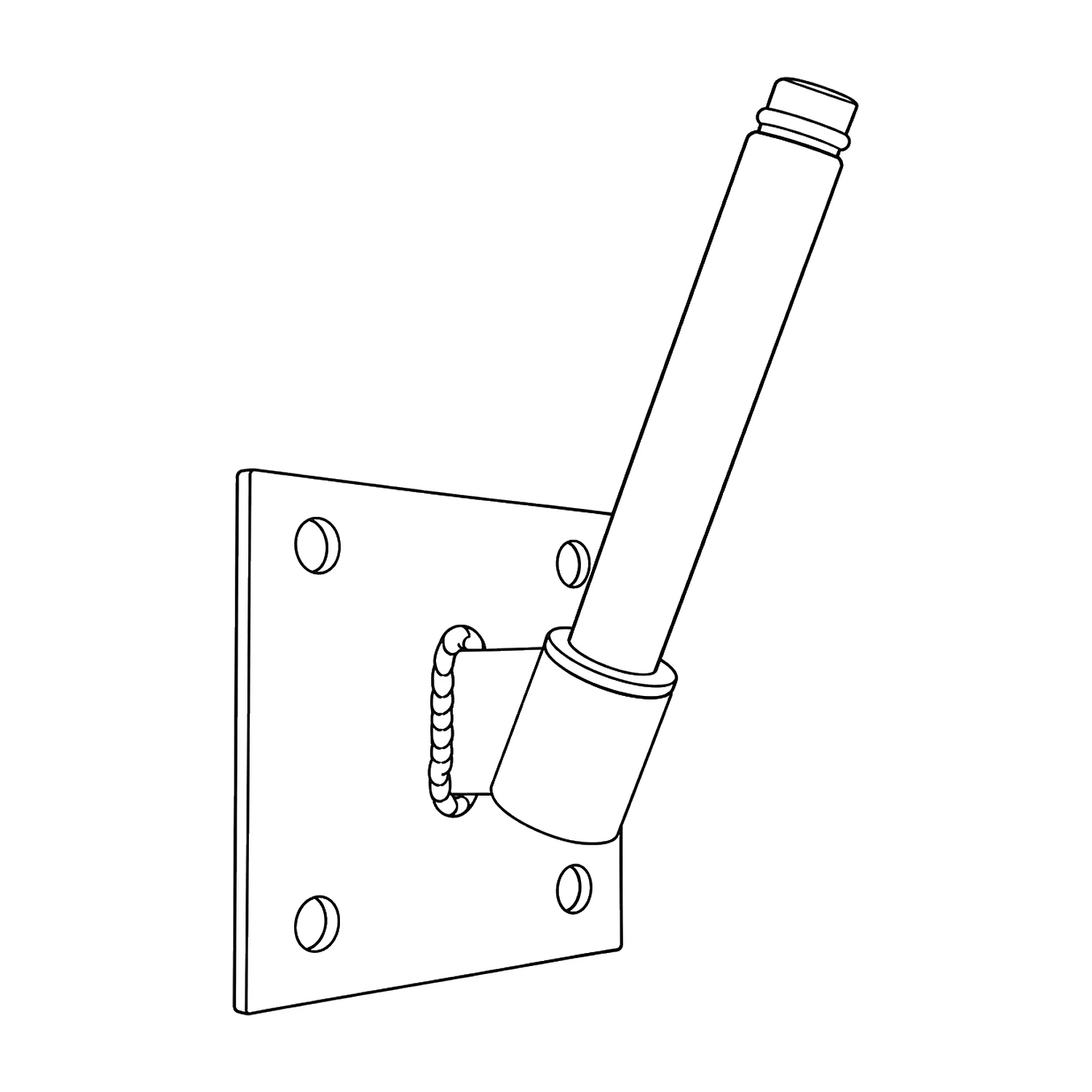 Flag angled wall mount line drawing