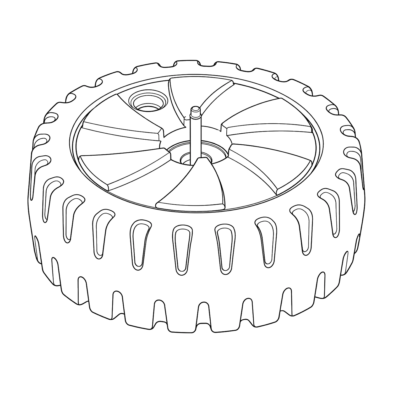 Flag parasol base large line drawing