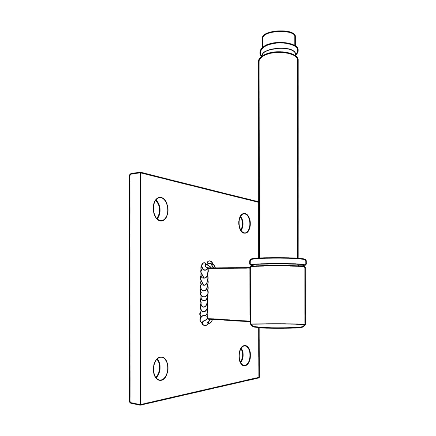 Flag straight wall mount line drawing