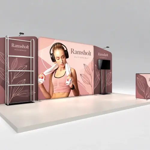Flamingo - 3m x 6m Inline Display, shown with example artwork